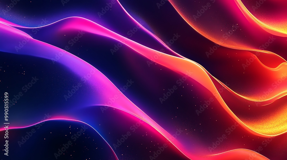 Obraz premium Abstract background with flowing lines in a gradient of red, orange, and purple.