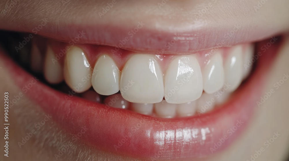 Close up of a smiling mouth with bright white teeth. Close up of a smiling mouth with bright white teeth.