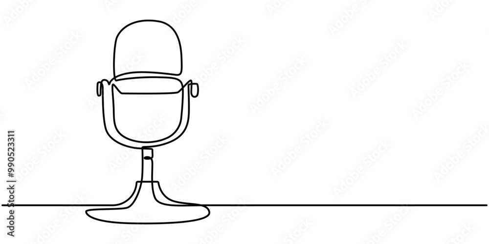 Microphone Doodle Icon. Hand Drawn Symbol Vector, Minimalist design of one line drawing wired microphone, Music store podcast microphone big thin line Icon on white background - editable stroke Microphone Doodle Icon. Hand Drawn Symbol Vector, Minimalist design of one line drawing wired microphone, Music store podcast microphone big thin line Icon on white background - editable stroke