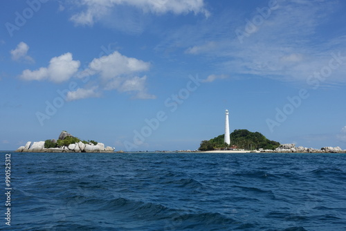 Beautiful view of the lighthouse from the boat.