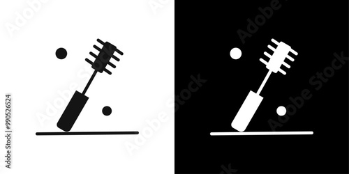 Bottle sweeper cleaning brush icon Flat line illustration