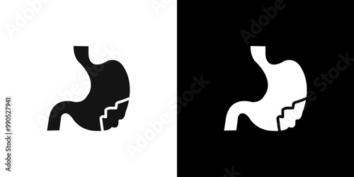 Gastritis icon Flat line illustration