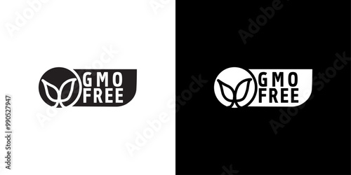 gmo free icon Flat line illustration