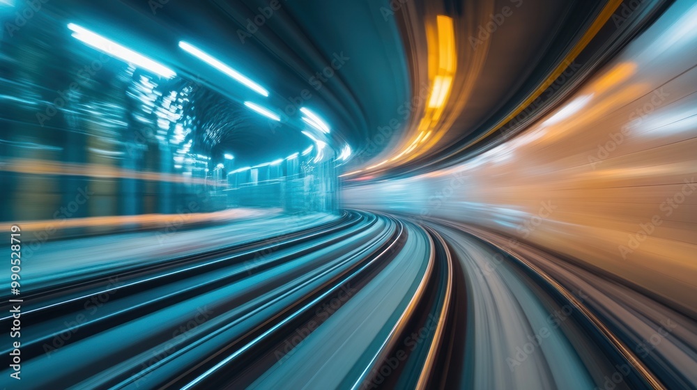 Abstract image of motion blur with a tunnel and lights. Abstract image of motion blur with a tunnel and lights.