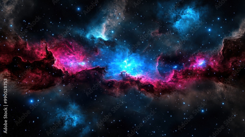 Fototapeta premium Stunning Cosmic Nebula in Vibrant Colors