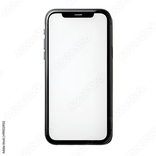 Photo of a blank smartphone screen on a Transparent background,