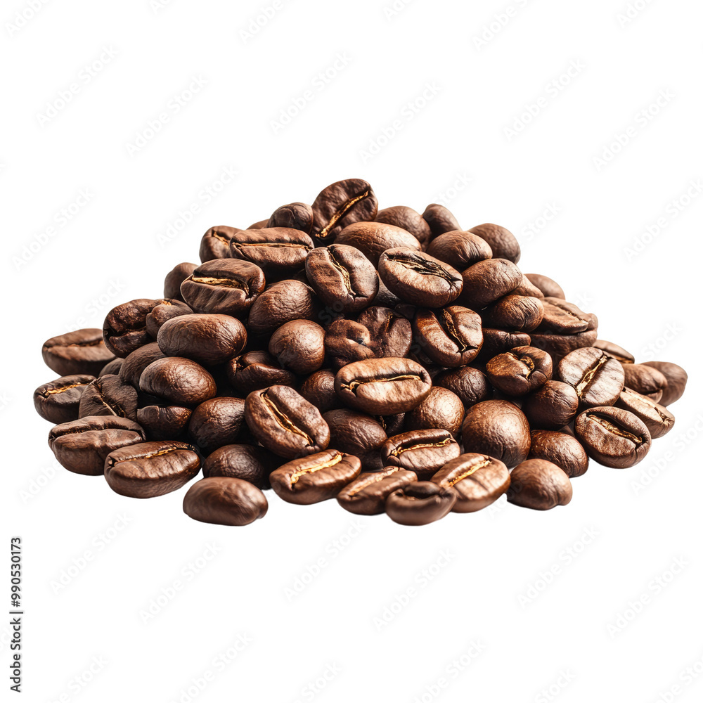 Pile of coffee beans isolated on Transparent background, Pile of coffee beans isolated on Transparent background,