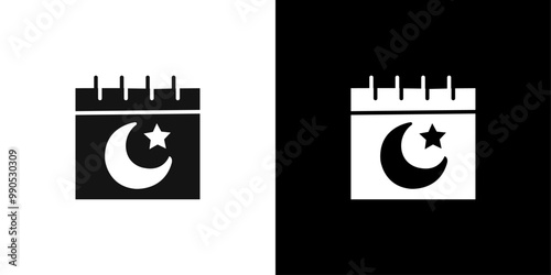 Ramadan Calendar Icon Flat line illustration