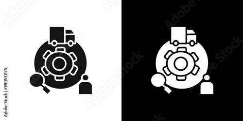 Supply chain process icon Flat line illustration