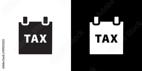 Tax reminder icon Flat line illustration