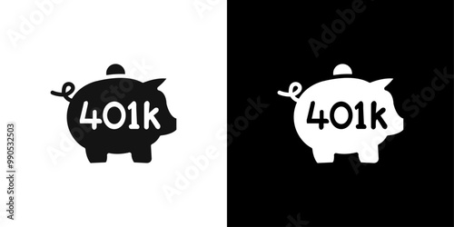 401k retirement savings icon Flat line illustration