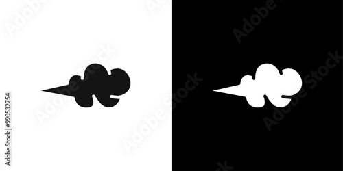 Air spray cloud icon Flat line illustration