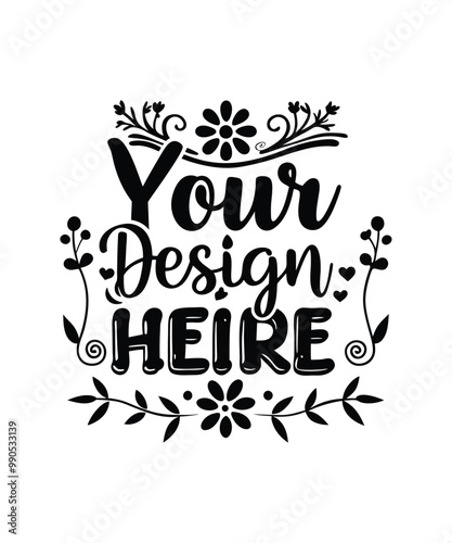 your design here typography tshirt design  photo