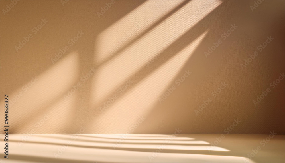 Empty Beige Room with Window Shadows: Background for Minimalist and Elegant Products Showcase, Skincare, Cosmetics Empty Beige Room with Window Shadows: Background for Minimalist and Elegant Products Showcase, Skincare, Cosmetics