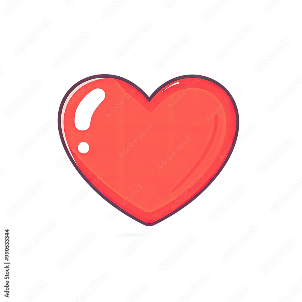 Obraz premium simple flat vector red heart icon on a Transparent background,