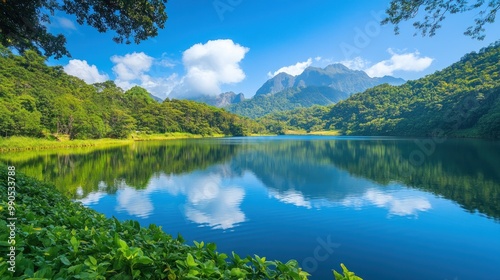 Tranquil Mountain Lake Reflection