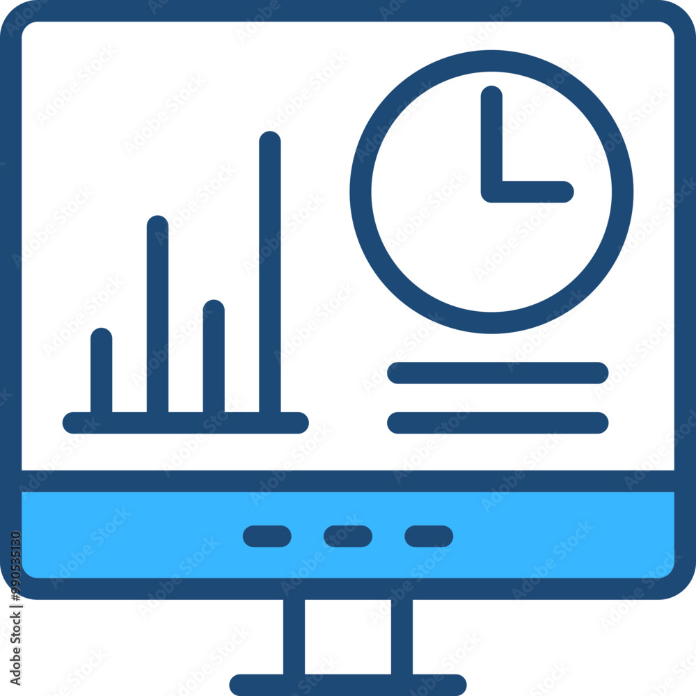 Realtime Blue Icon Design Vector Realtime Blue Icon Design Vector