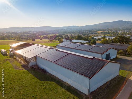 Solar panels on a farm in germany