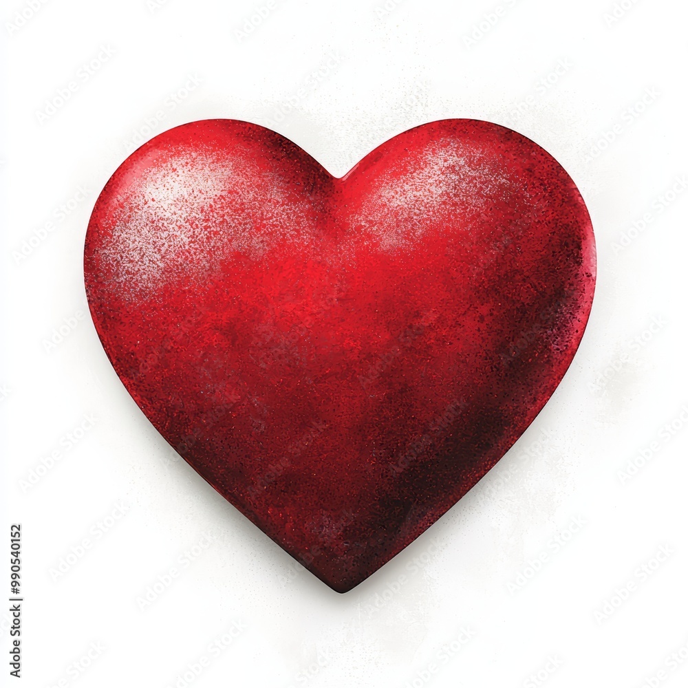 A vibrant red heart with a soft glow, digital painting, smooth and modern look, isolated on white background A vibrant red heart with a soft glow, digital painting, smooth and modern look, isolated on white background