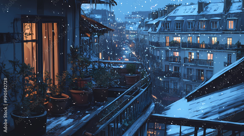 Anime Manga Art of European Rooftops – Beautiful Scenic View