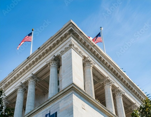 Exterior of a government building, symbolizing political institutions, governance, and public administration.