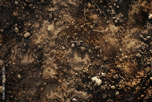 Photo of Brown dirt soil surface. Background texture for backdrops or mapping