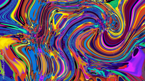 Colorful abstract psychedelic and fluid background for music