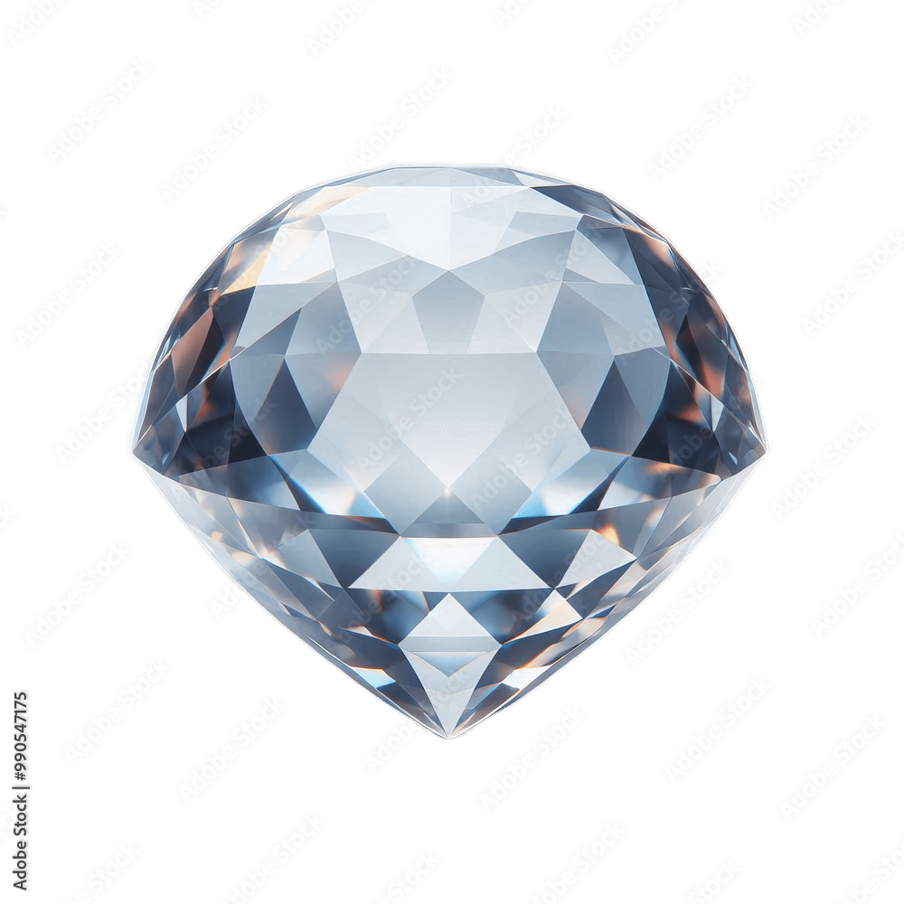 Brilliant diamond on a transparent background showcasing its clarity and shine, perfect for luxury jewelry or as a precious gift, png