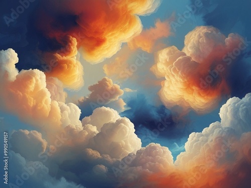 Wallpaper Mural Dramatic cloudscape painting colorful sunset sky Torontodigital.ca