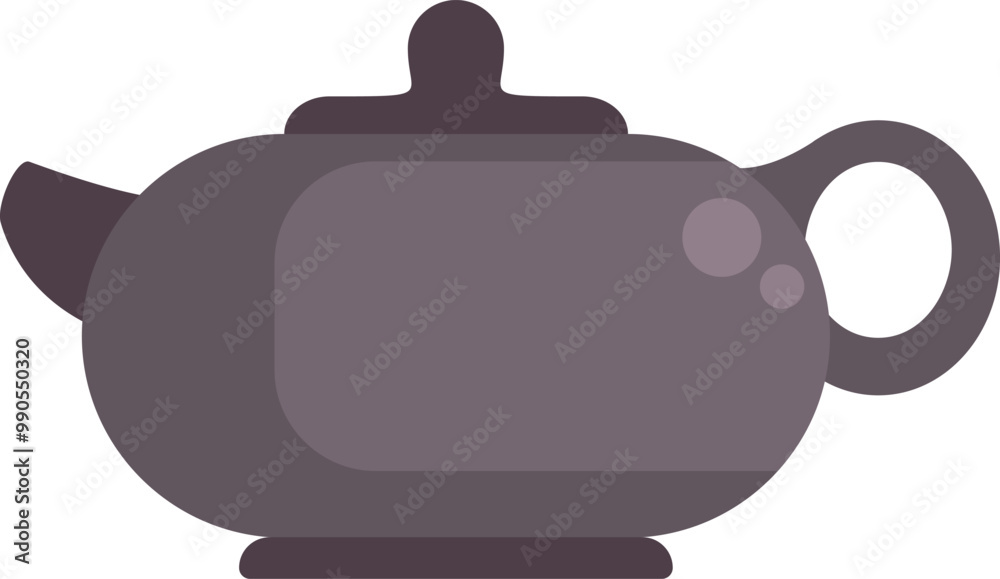 Fototapeta premium Simple cartoon illustration of a traditional asian style teapot, perfect for representing tea time