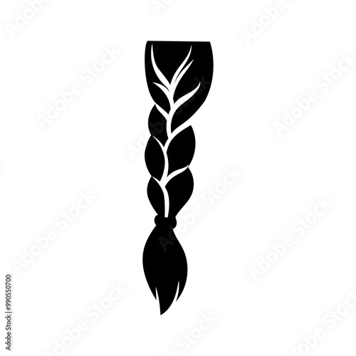 Hair braided icon vector. Women's braid illustration sign. Hair symbol or logo.