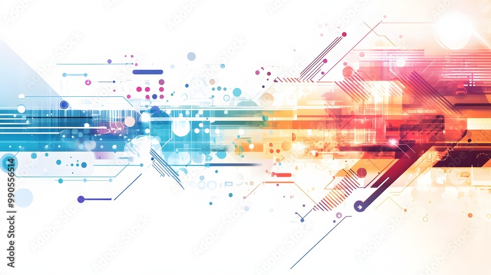 3. **Depict an abstract representation of a digital interface with ...