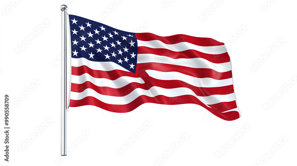 Fototapeta premium Waving American flag symbolizing freedom and patriotism