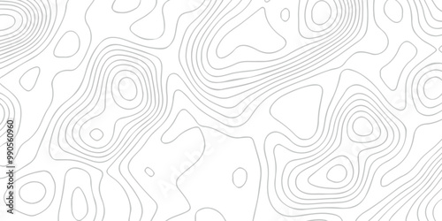 Abstract Topography map crave white wave doodle line topo map diagram relief line grid topo mountain background. geometric Line topography map contour background. 