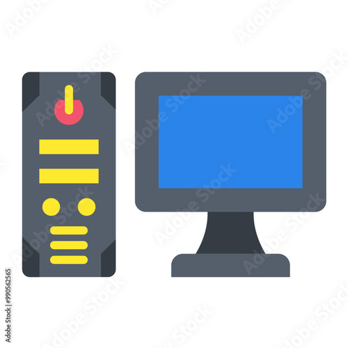 Vector Design Gaming Pc Icon Style