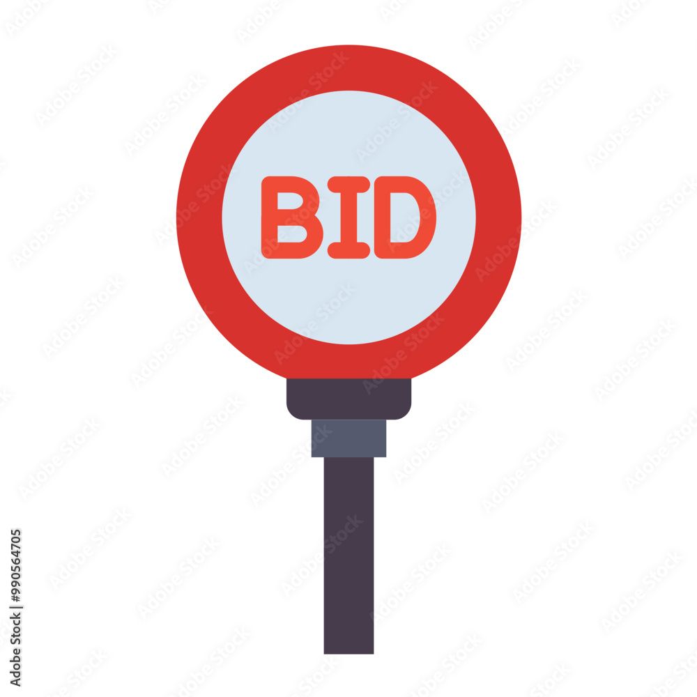 Vector Design Bidding Paddle Icon Style