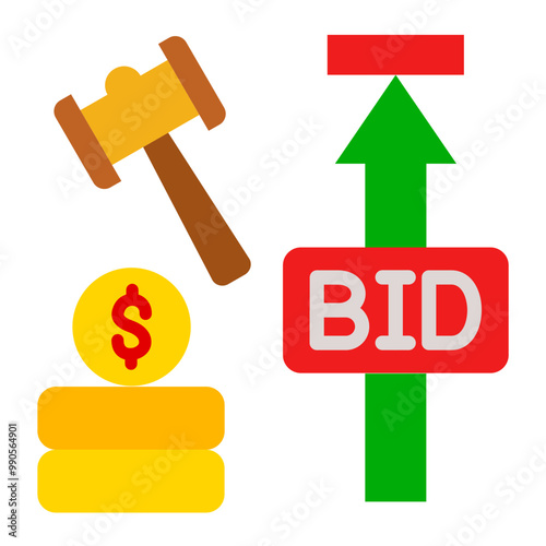 Vector Design Maximum Bid Auction Icon Style