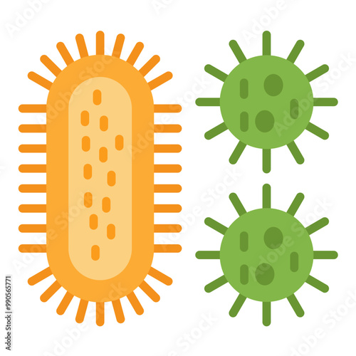 Vector Design Bacteria And Virus Icon Style