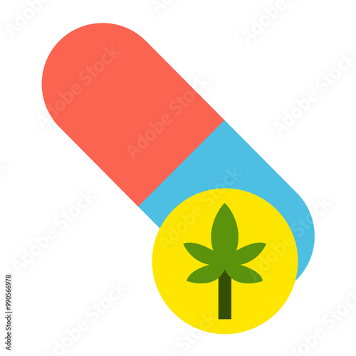 Vector Design Cbd Capsules Icon Style