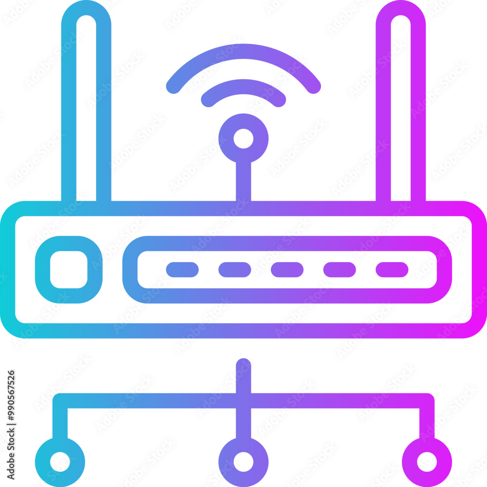 Wireless Connection Gradient Icon Design Vector Wireless Connection Gradient Icon Design Vector