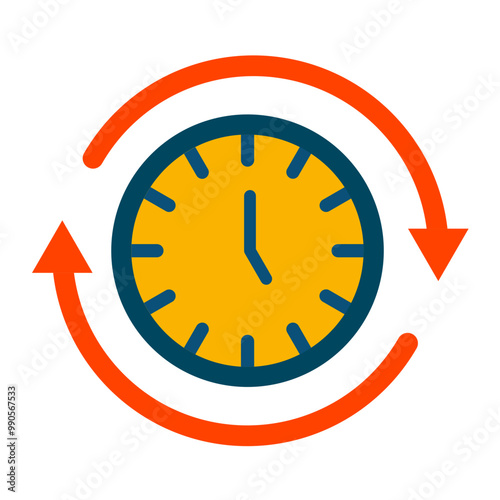 Vector Design Working Time Icon Style