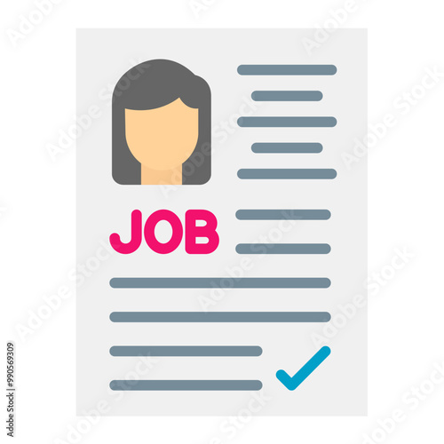 Vector Design Applicant Female Icon Style