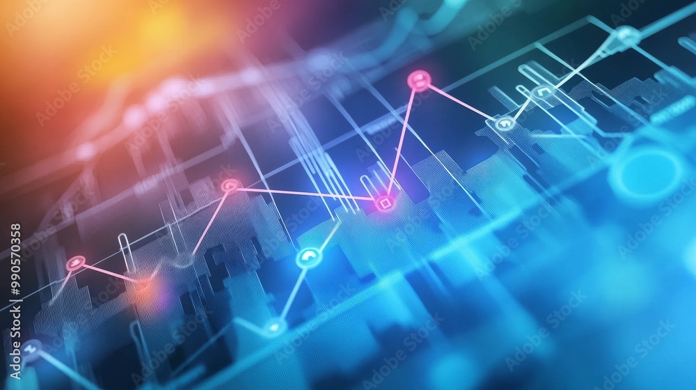 A striking graphic using dynamic graphs to show the upward trajectory of the medical industry's growth A striking graphic using dynamic graphs to show the upward trajectory of the medical industry's growth