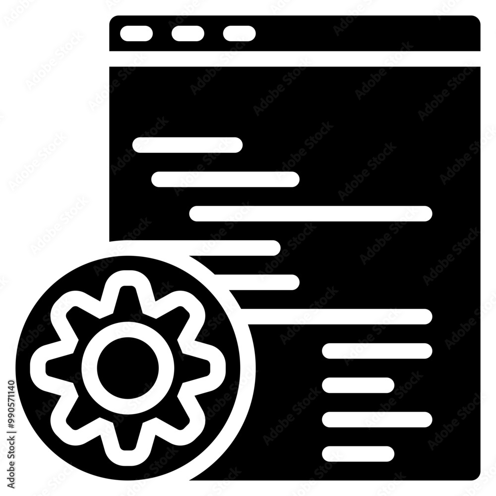 Web Development Solid Icon Design Vector Web Development Solid Icon Design Vector