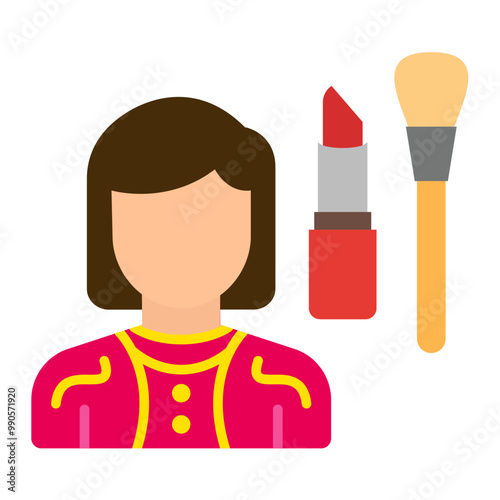 Make Up Artist Female Icon Style