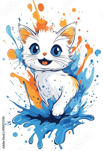 a drawing of a cat 