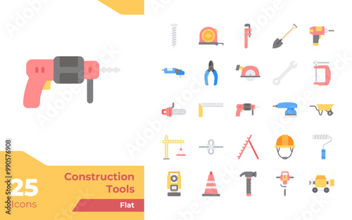 Construction Tools Flat Icons