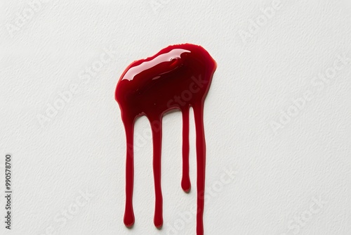 Red Blood Dripping on White Surface photo