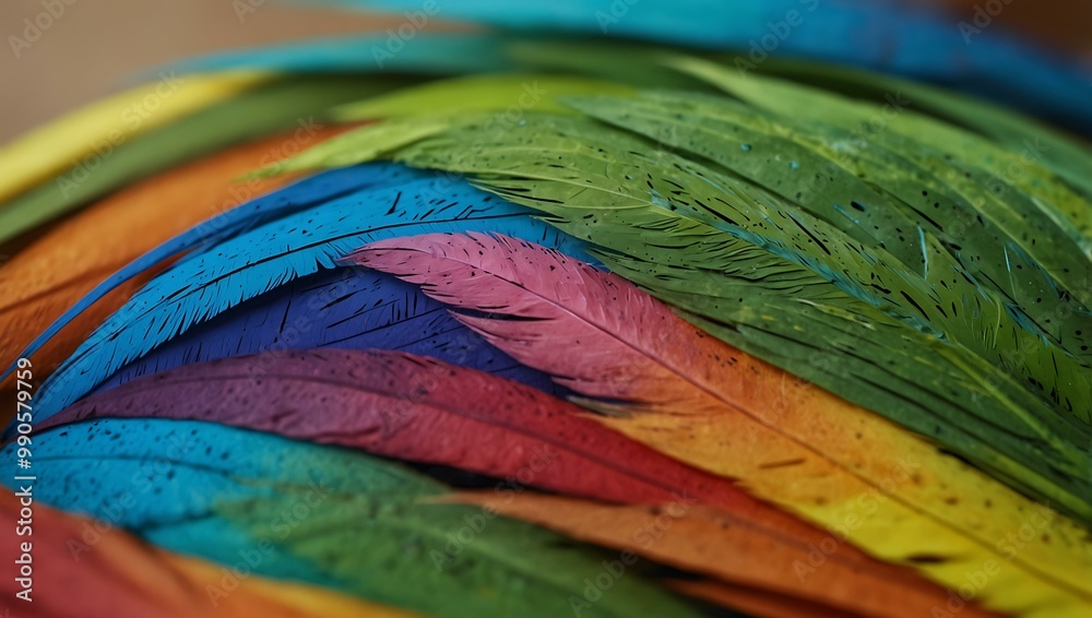 Fototapeta premium Another vibrant parakeet feather pattern.