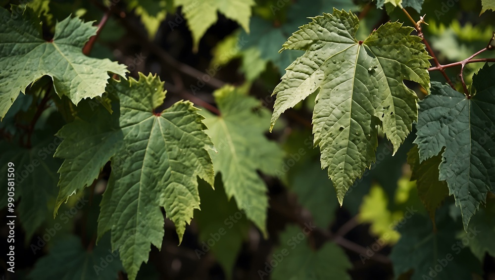 Another view of wild grape leaves.